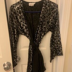 Made in Miami - OS Black Sequin Cover Up